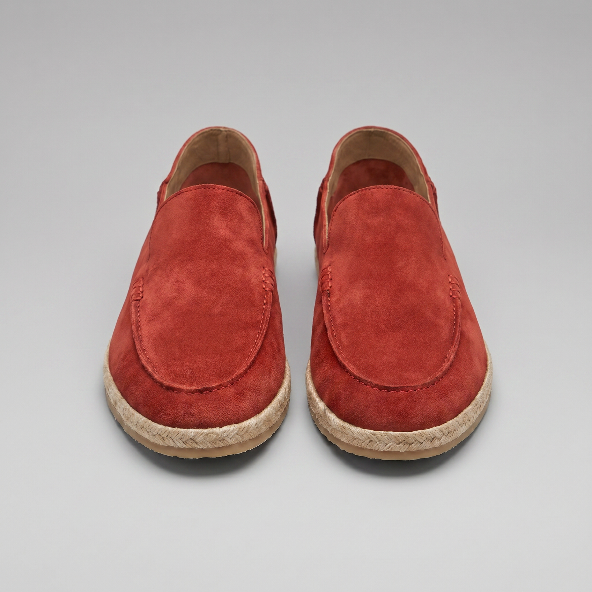 Mocassini Uomo in Camoscio Espadrillas Suola in Corda