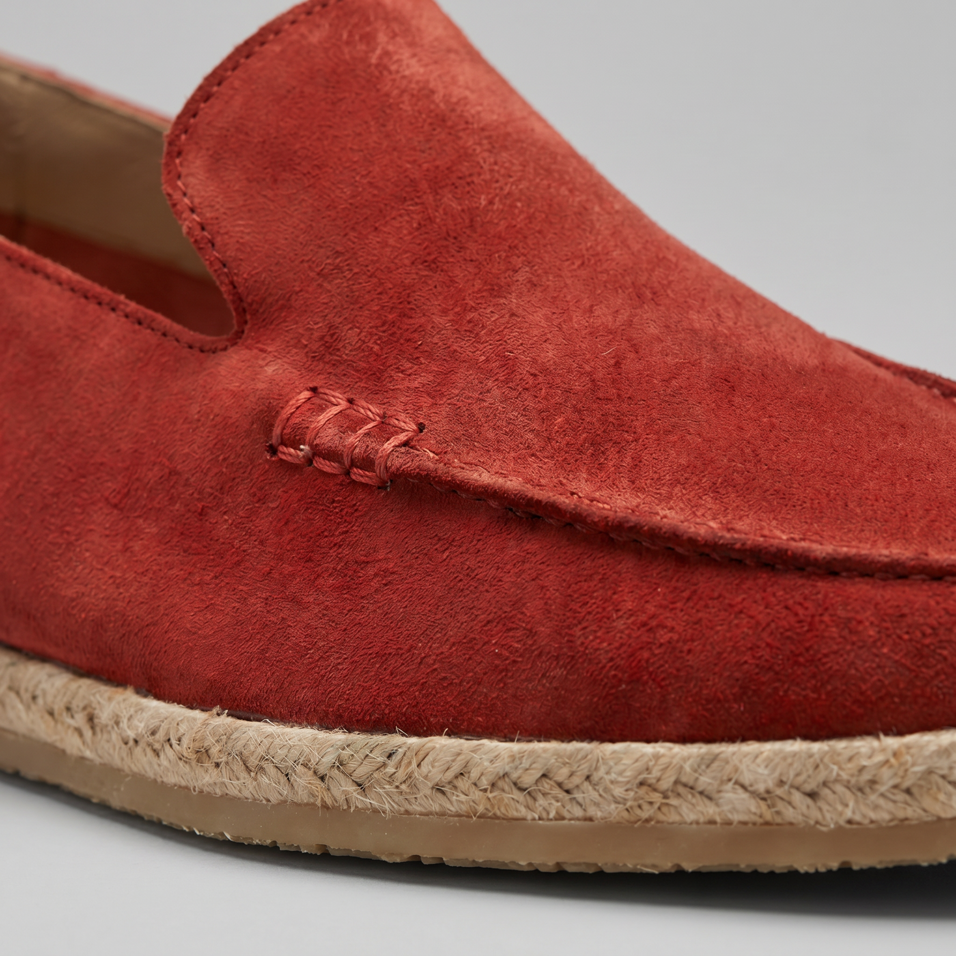 Mocassini Uomo in Camoscio Espadrillas Suola in Corda