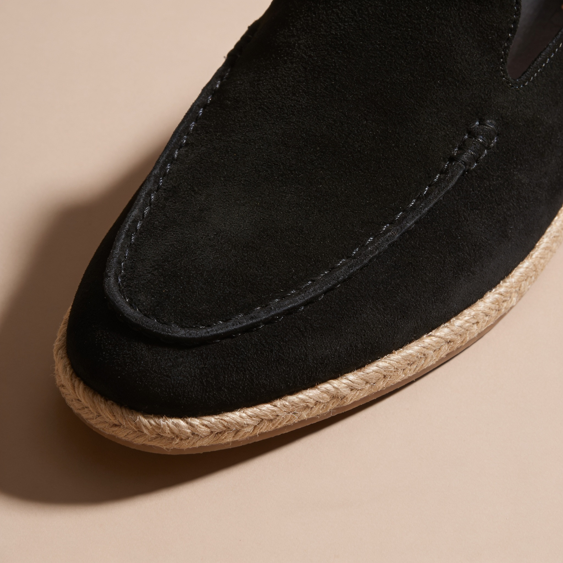 Mocassini Uomo in Camoscio Espadrillas Suola in Corda