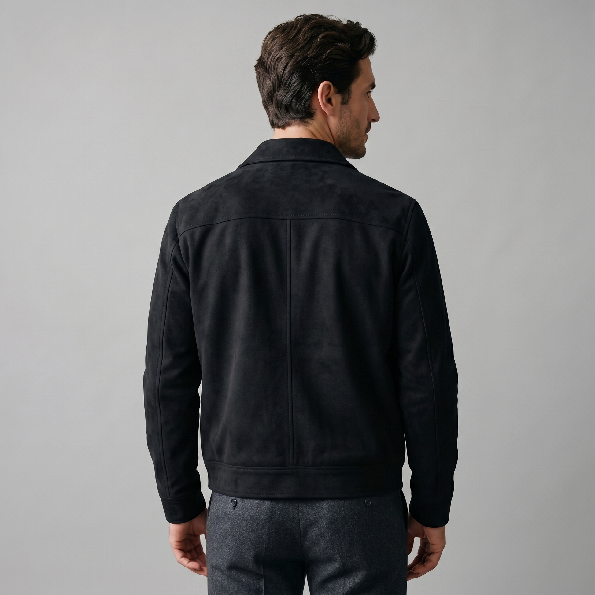 Giacca Harrington Bomber Uomo in Camoscio