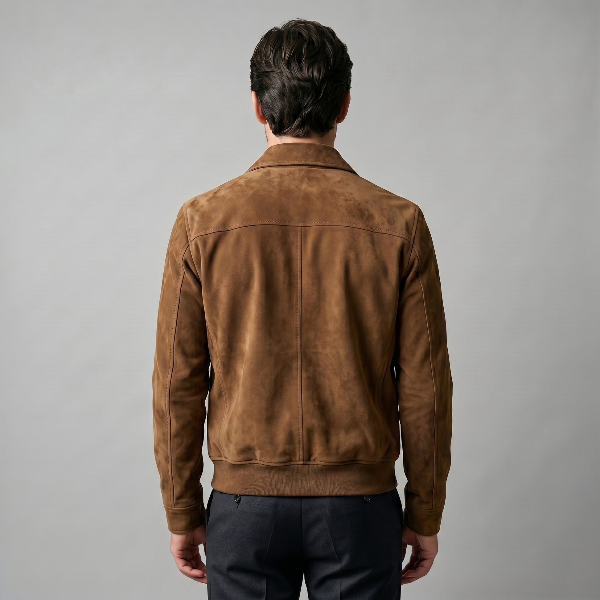 Giacca Harrington Bomber Uomo in Camoscio