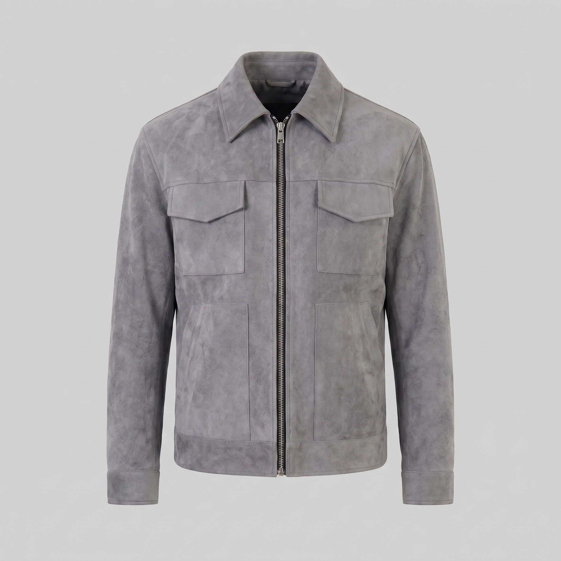 Giacca Uomo Scamosciata con Collo Zip Autunnale