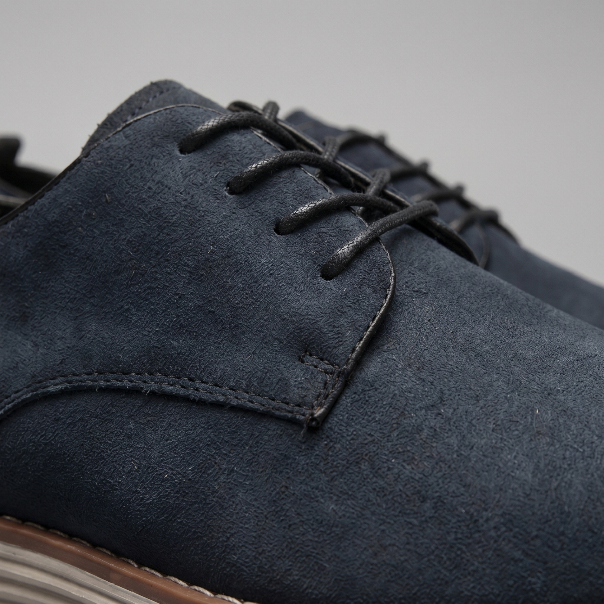 Scarpe Derby Uomo Effetto Camoscio Stringate Cammello