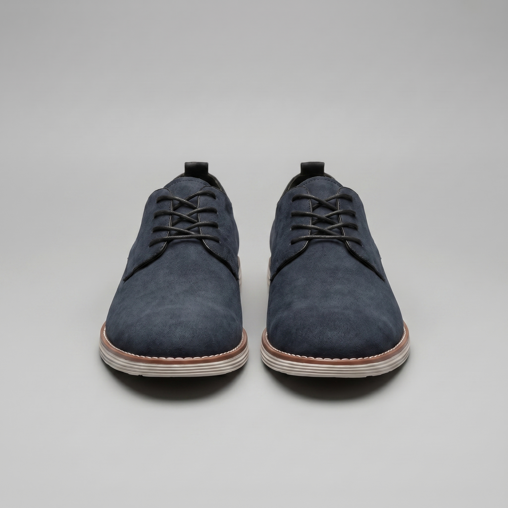 Scarpe Derby Uomo Effetto Camoscio Stringate Cammello
