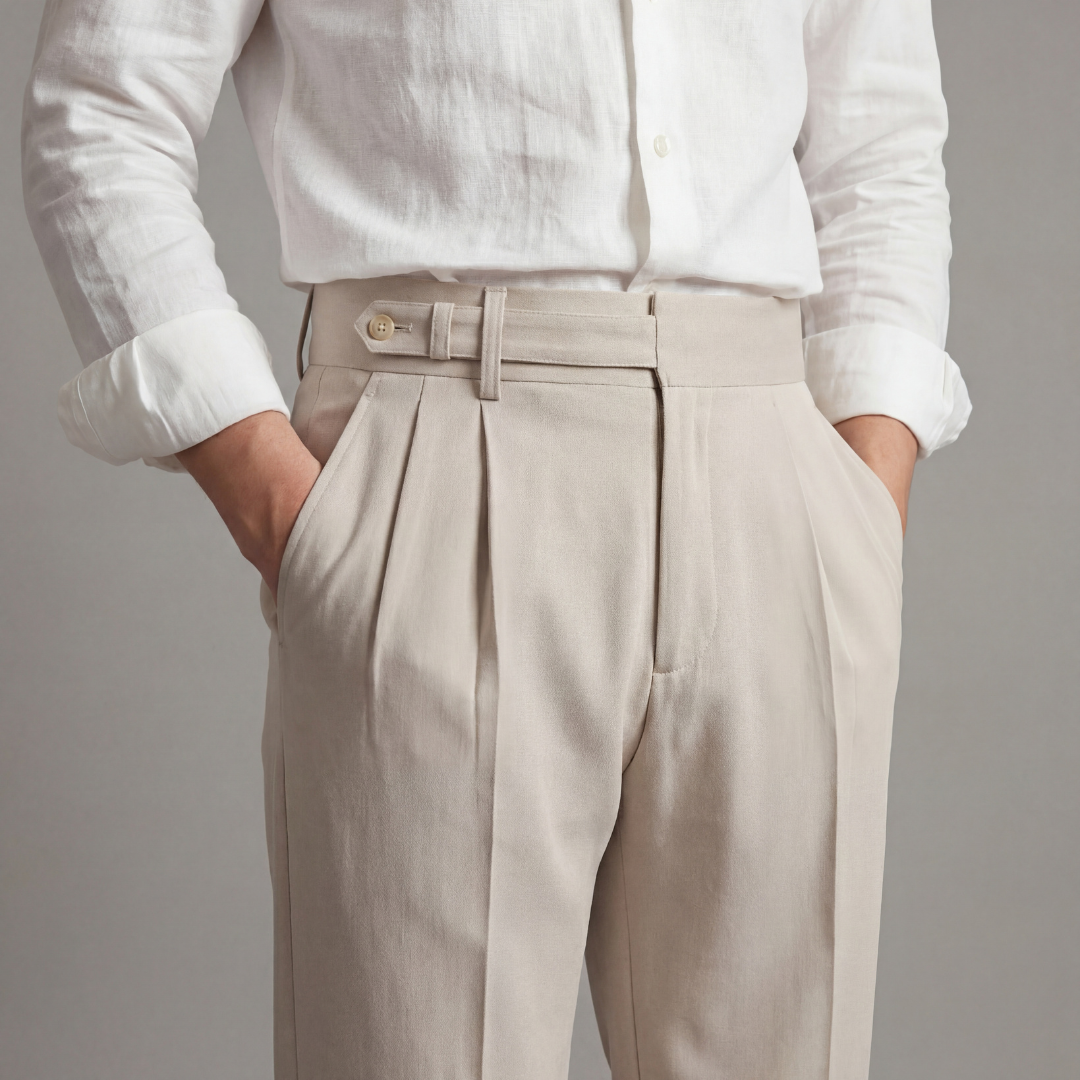 Pantaloni Uomo Eleganti Taglio Sartoriale Classici