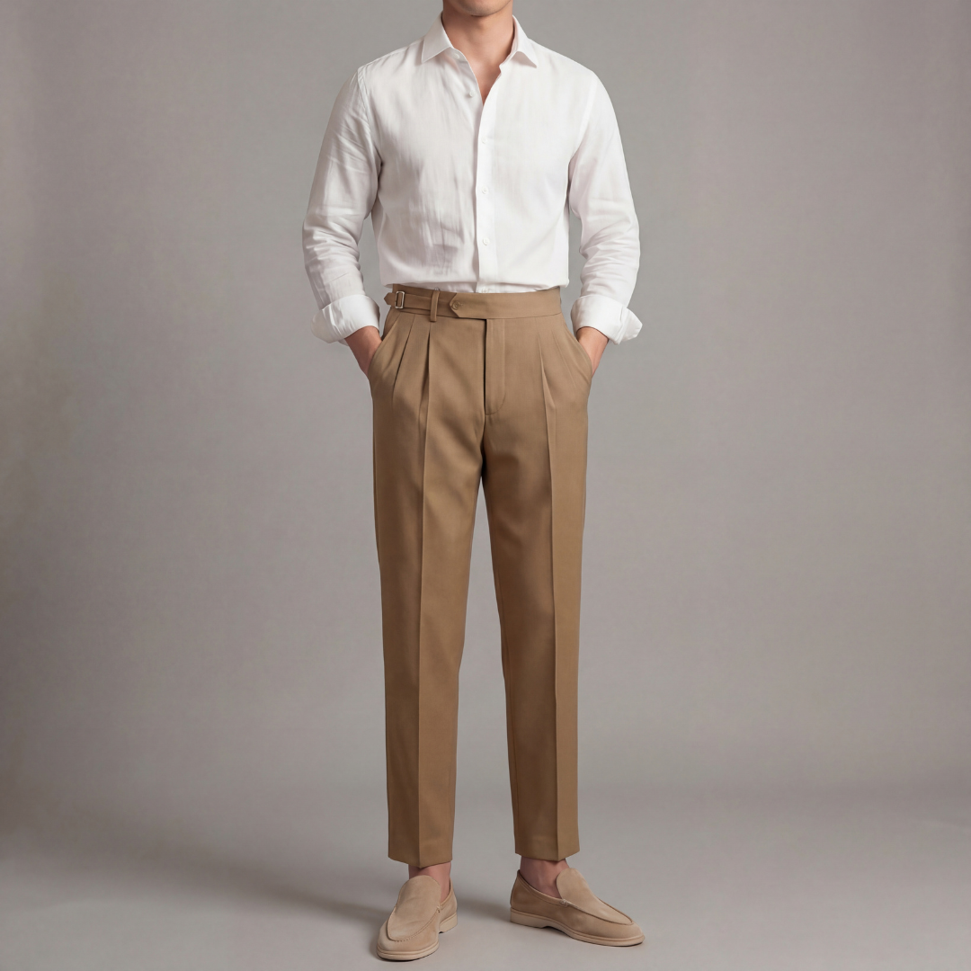 Pantaloni Uomo Eleganti Taglio Sartoriale Classici