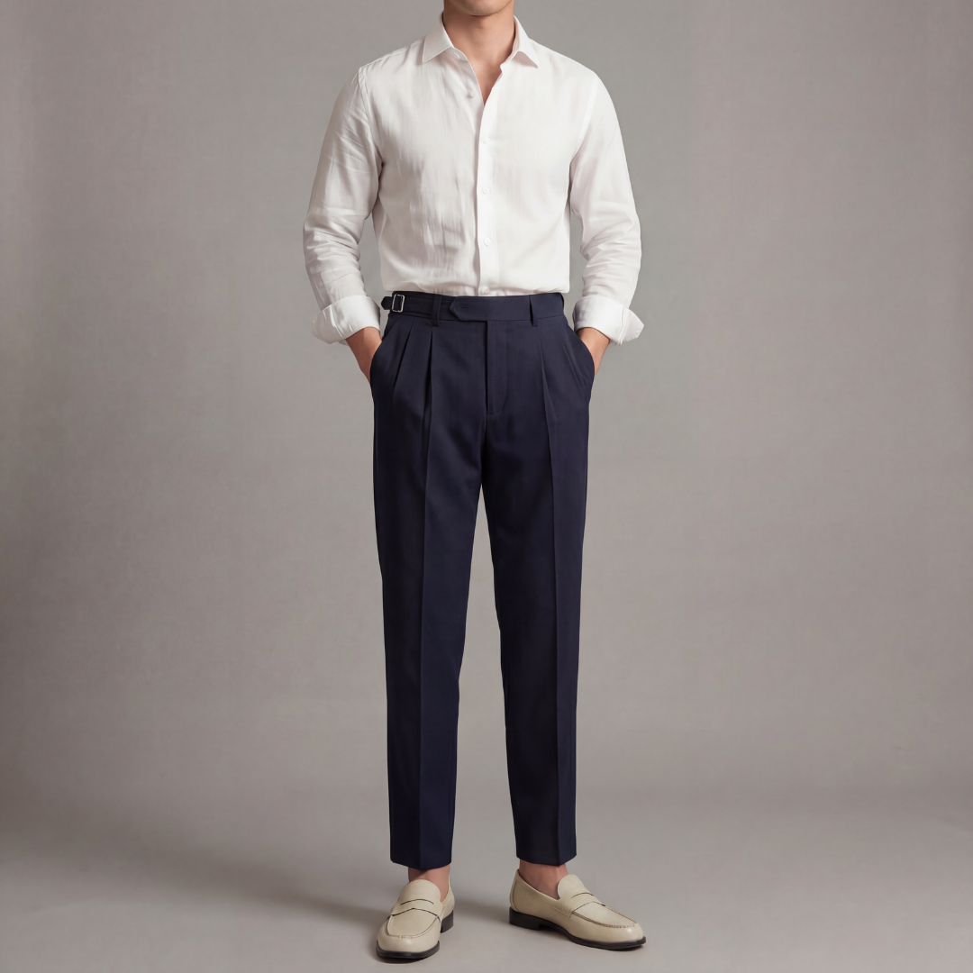 Pantaloni Uomo Eleganti Taglio Sartoriale Classici