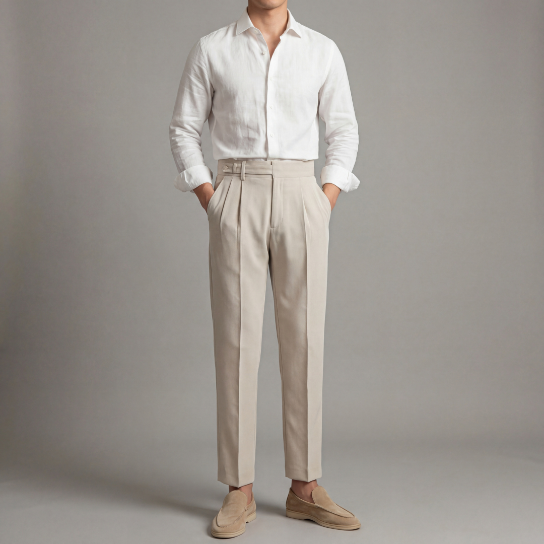 Pantaloni Uomo Eleganti Taglio Sartoriale Classici