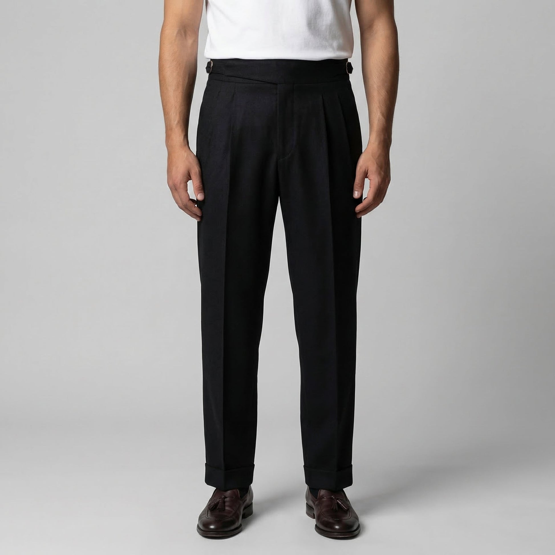 Pantaloni Uomo Sartoriali con Pince Gamba Dritta
