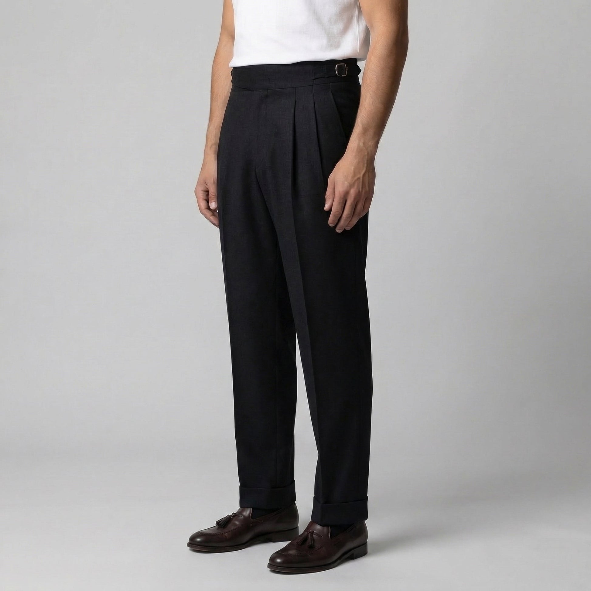 Pantaloni Uomo Sartoriali con Pince Gamba Dritta