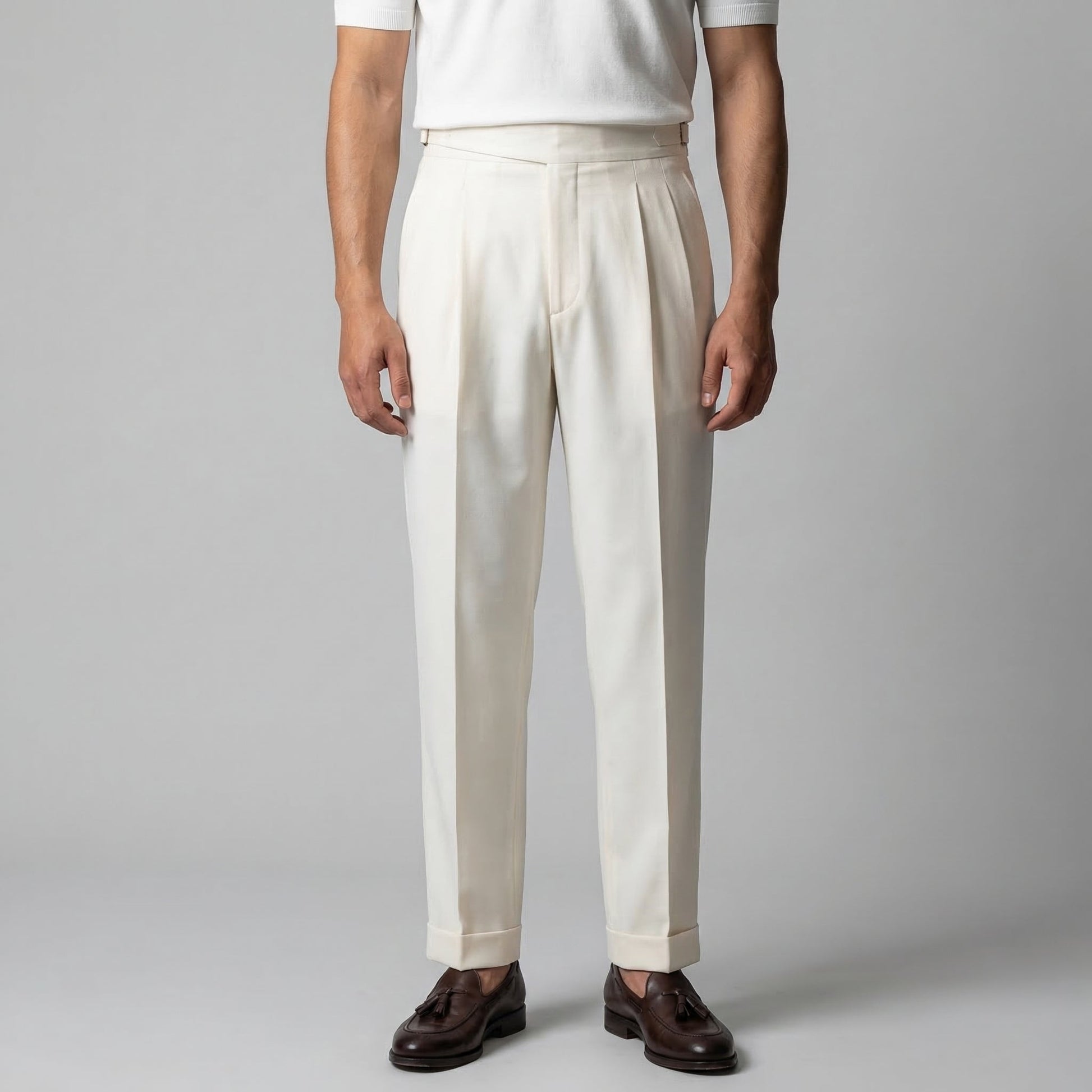 Pantaloni Uomo Sartoriali con Pince Gamba Dritta