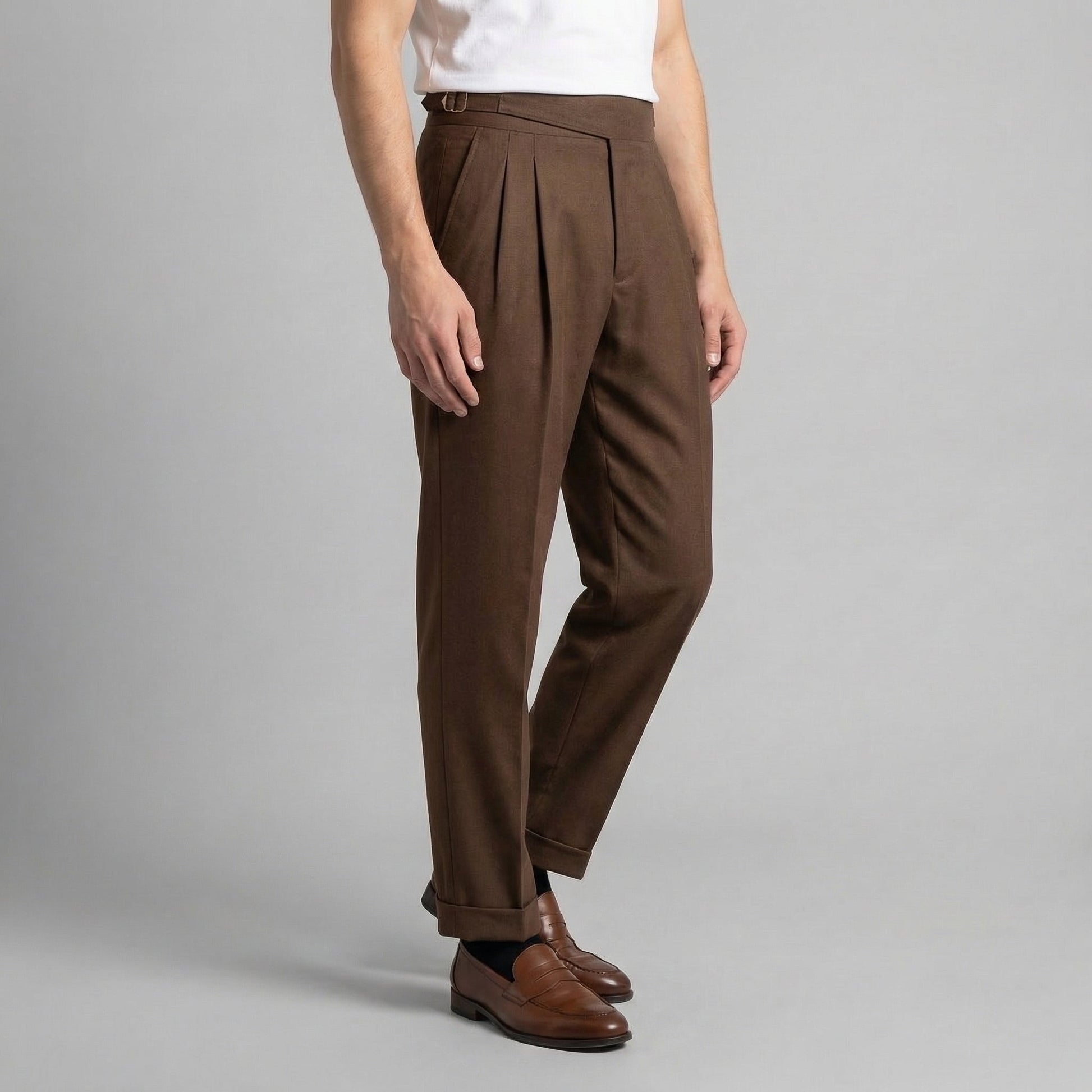 Pantaloni Uomo Sartoriali con Pince Gamba Dritta