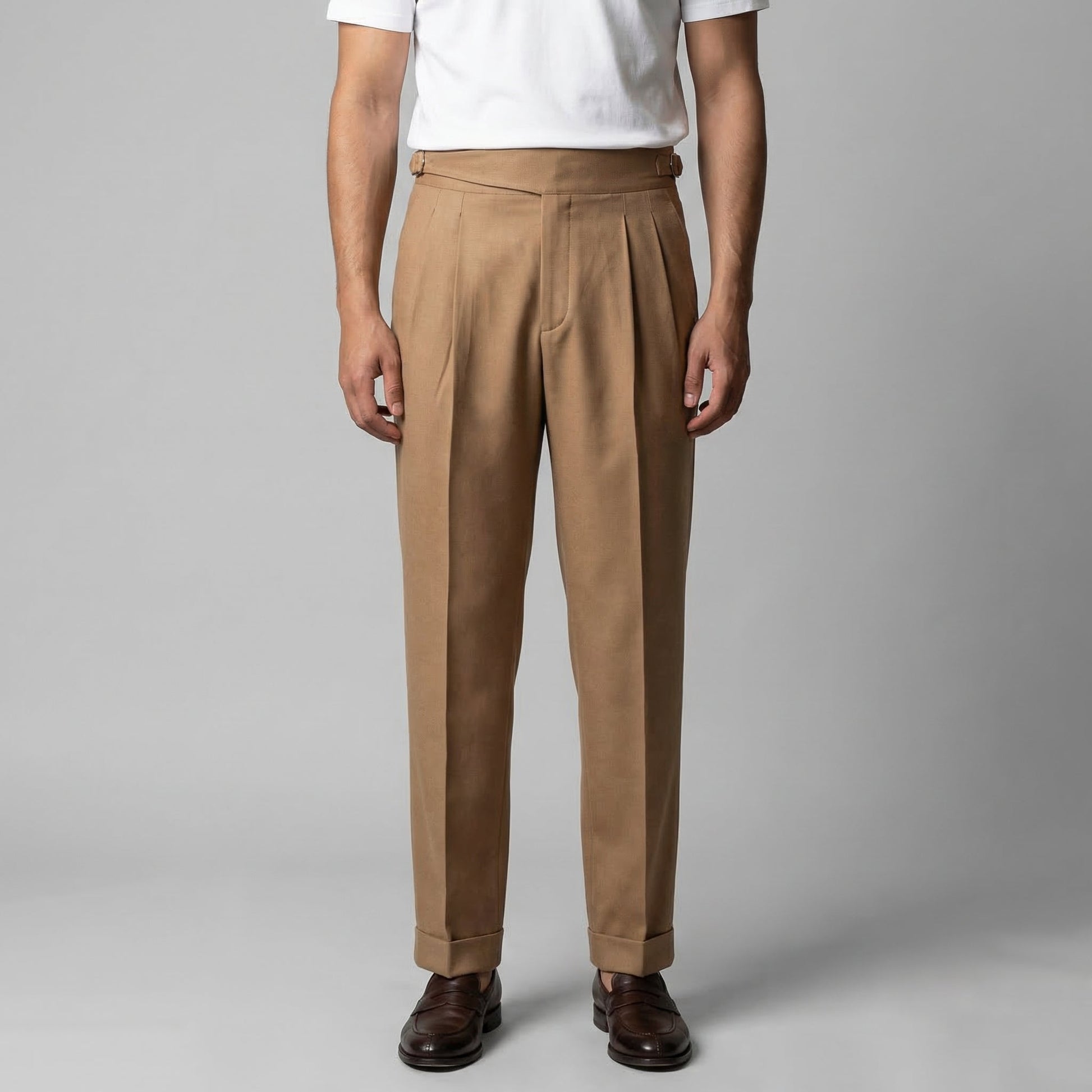Pantaloni Uomo Sartoriali con Pince Gamba Dritta