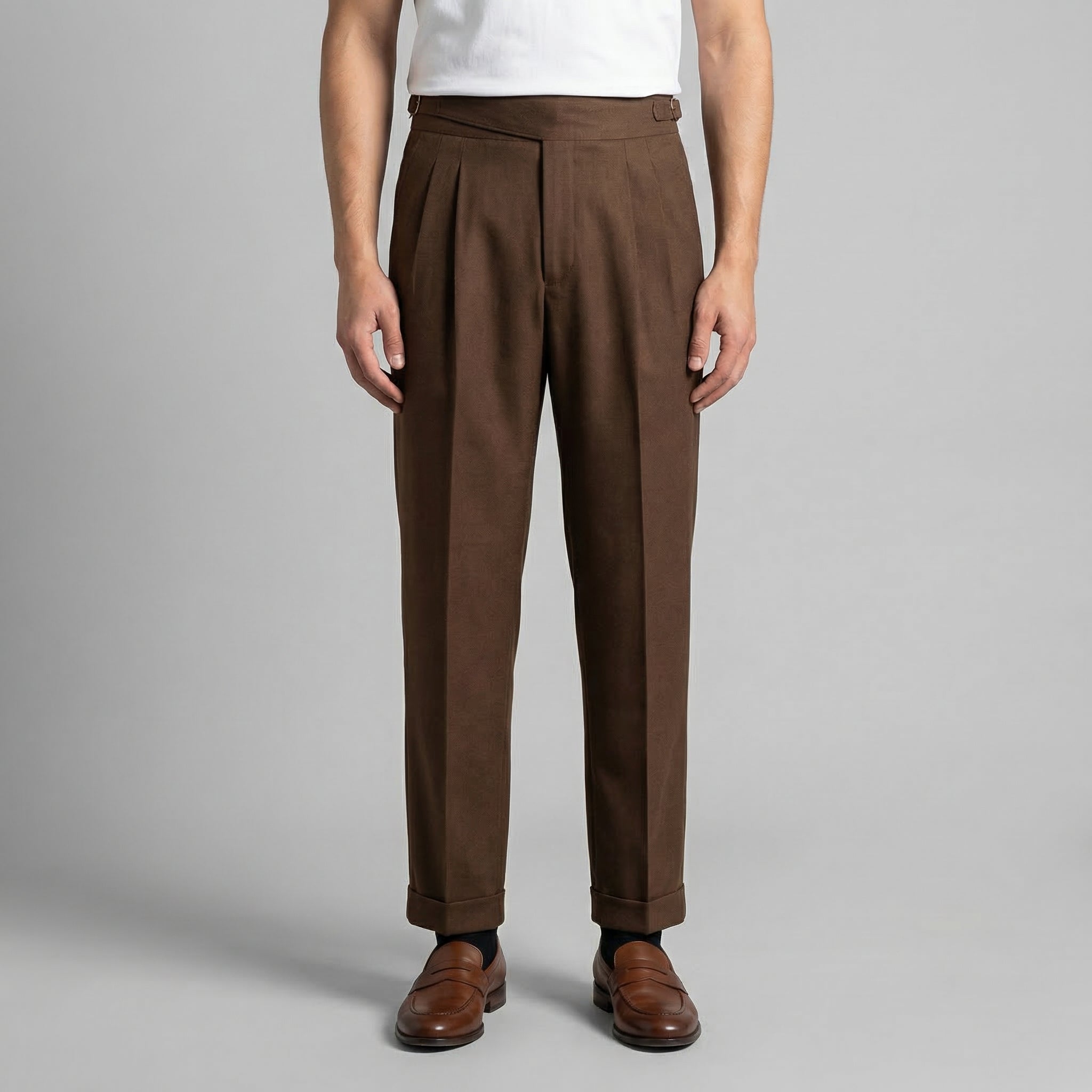 Pantaloni Uomo Sartoriali con Pince Gamba Dritta