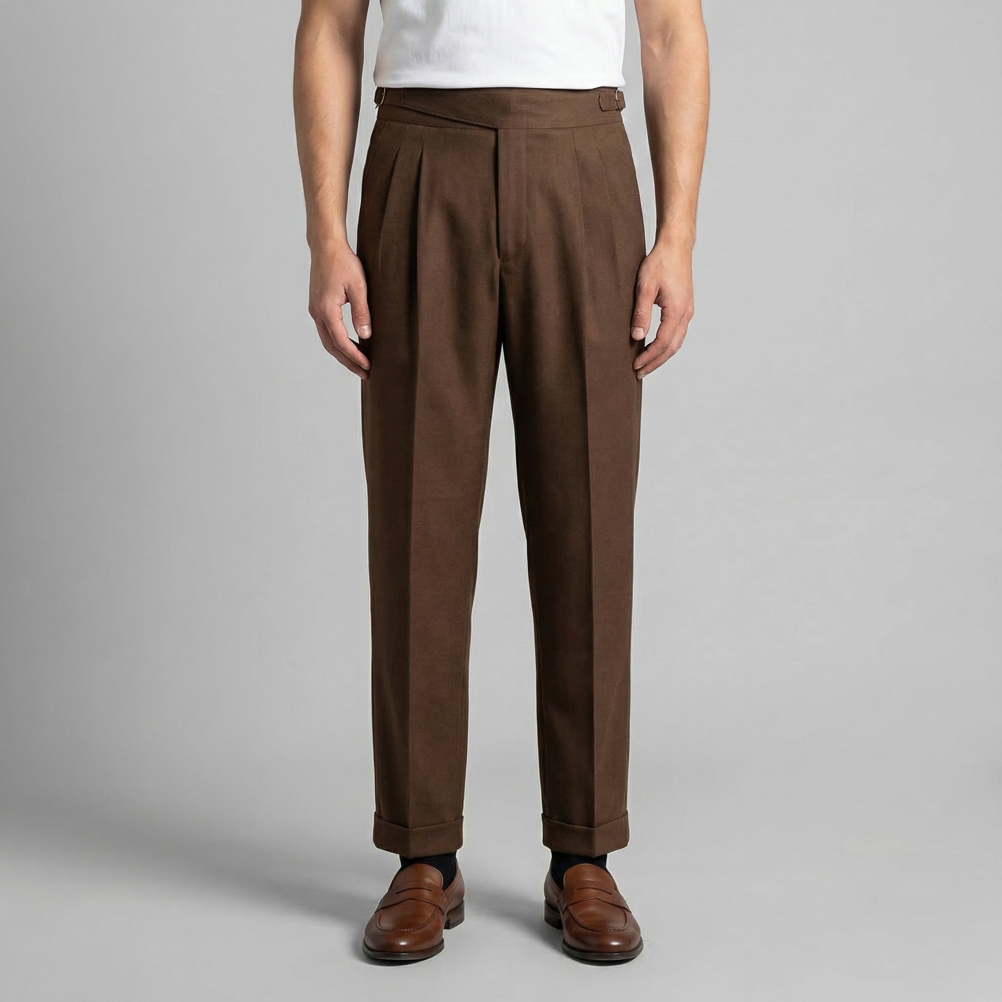 Pantaloni Uomo Sartoriali con Pince Gamba Dritta