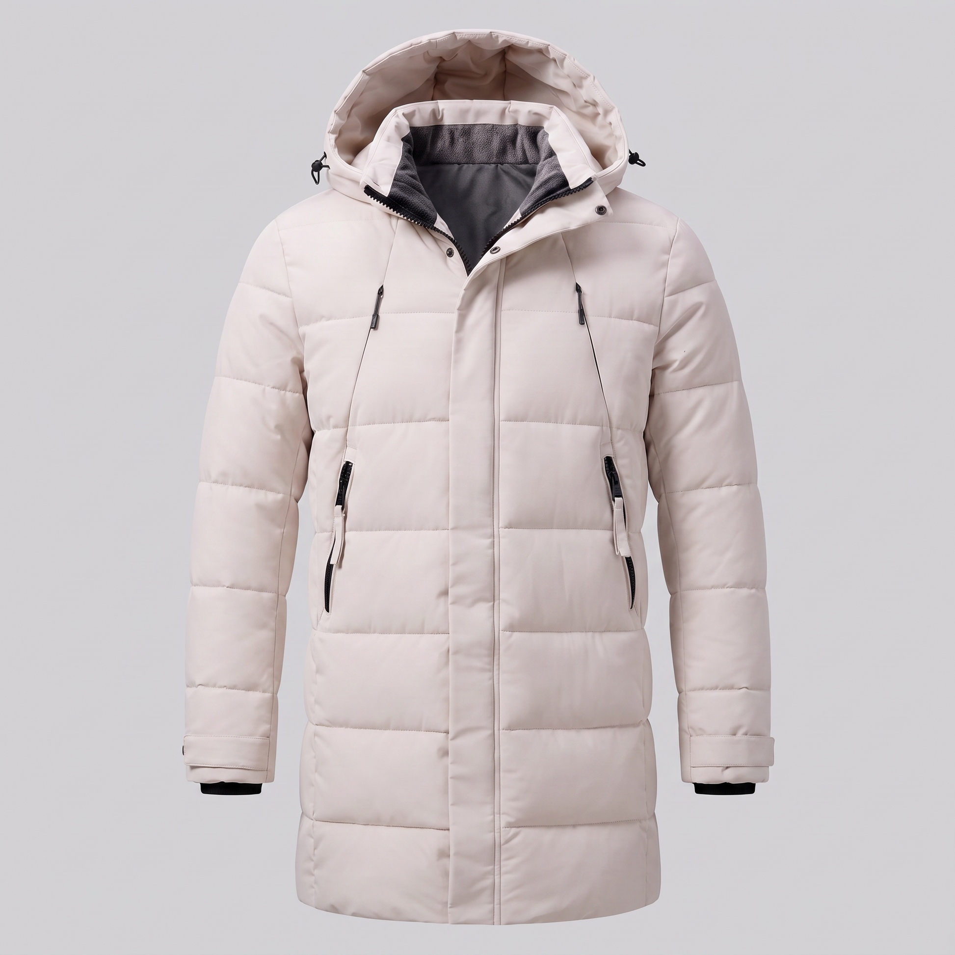 Parka Uomo Imbottito Antivento con Cappuccio