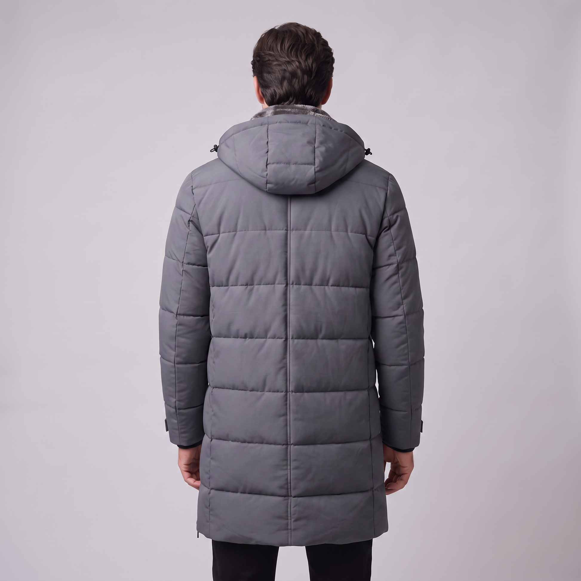 Parka Uomo Imbottito Antivento con Cappuccio