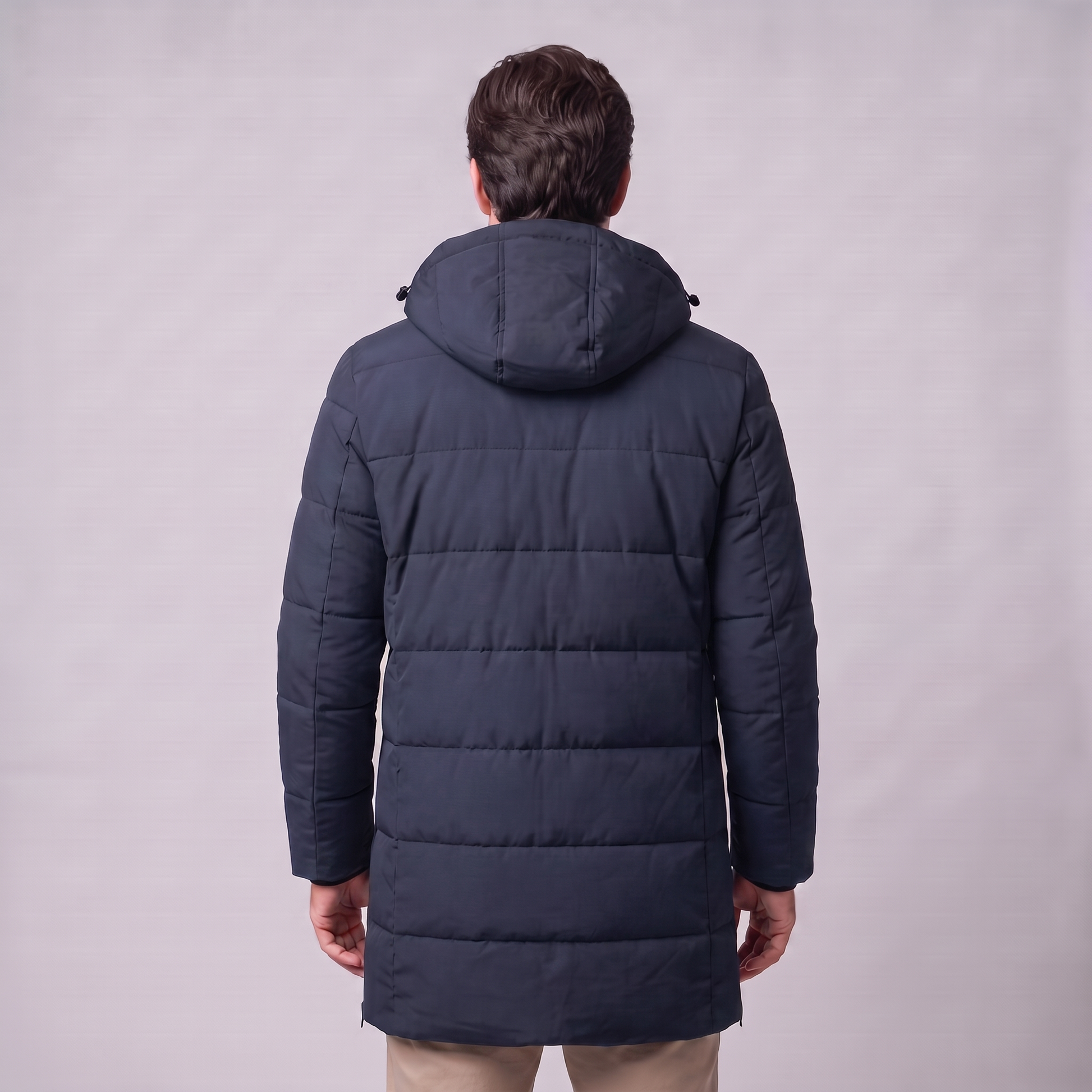 Parka Uomo Imbottito Antivento con Cappuccio