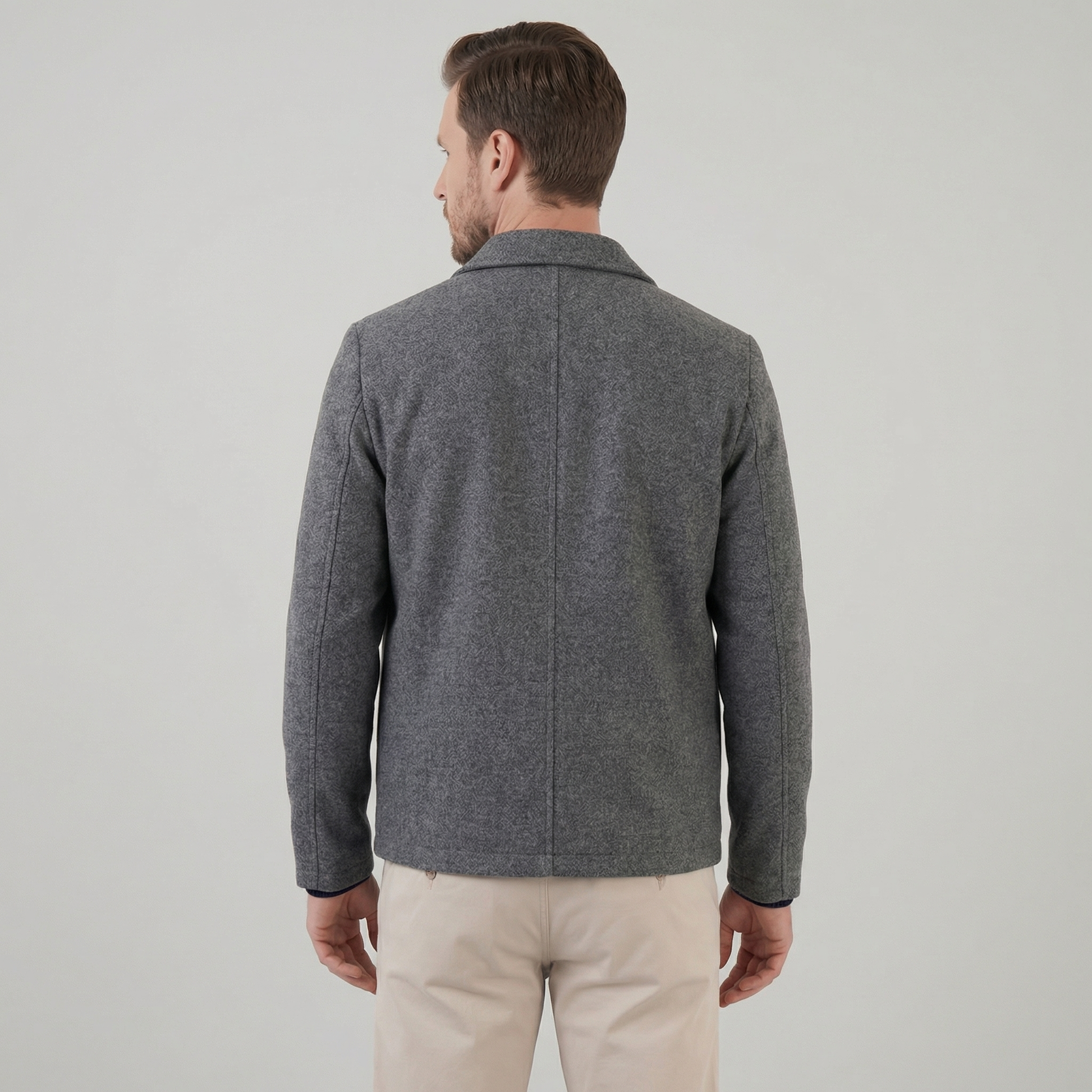 Giacca Uomo in Misto Lana Minimal con Zip