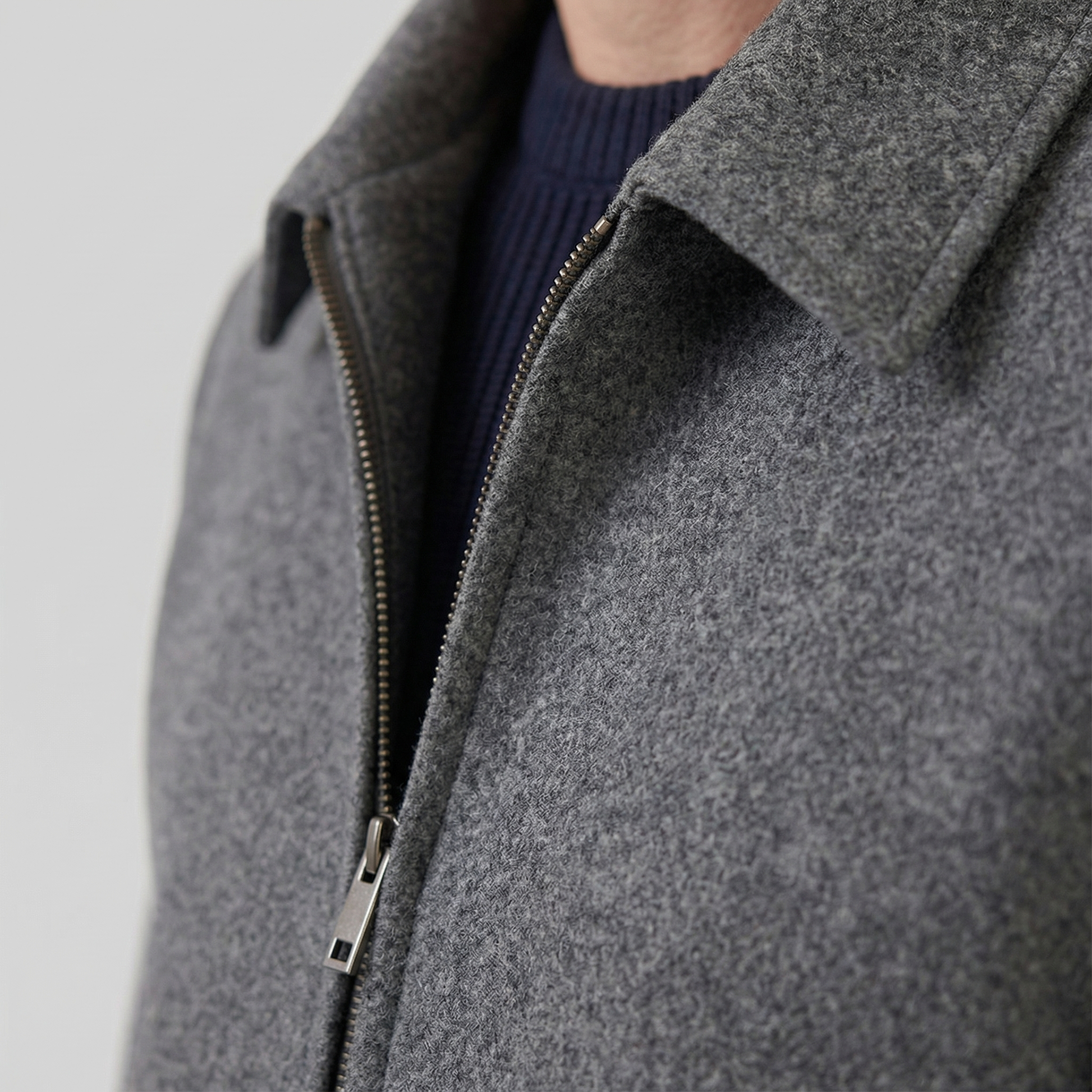 Giacca Uomo in Misto Lana Minimal con Zip