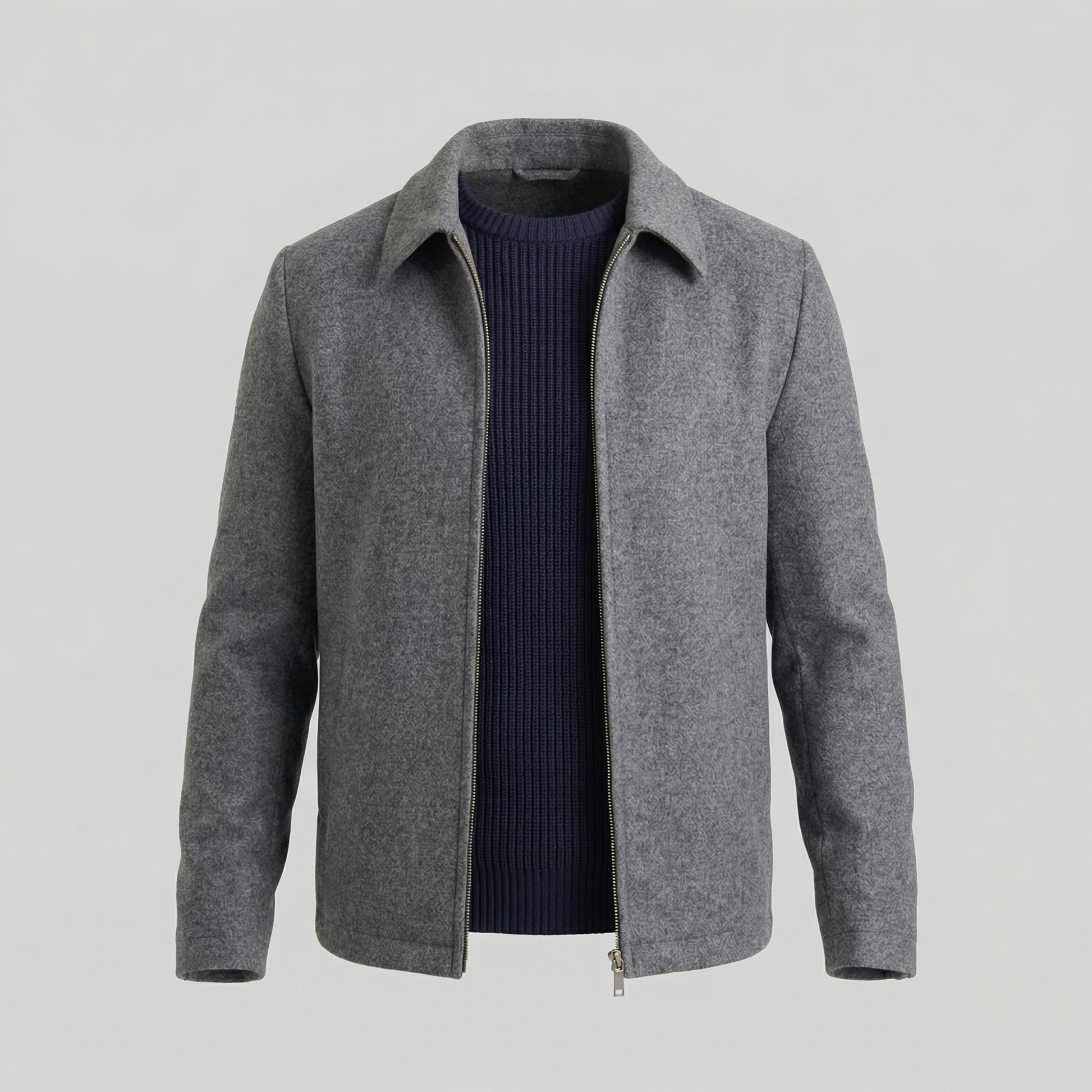 Giacca Uomo in Misto Lana Minimal con Zip