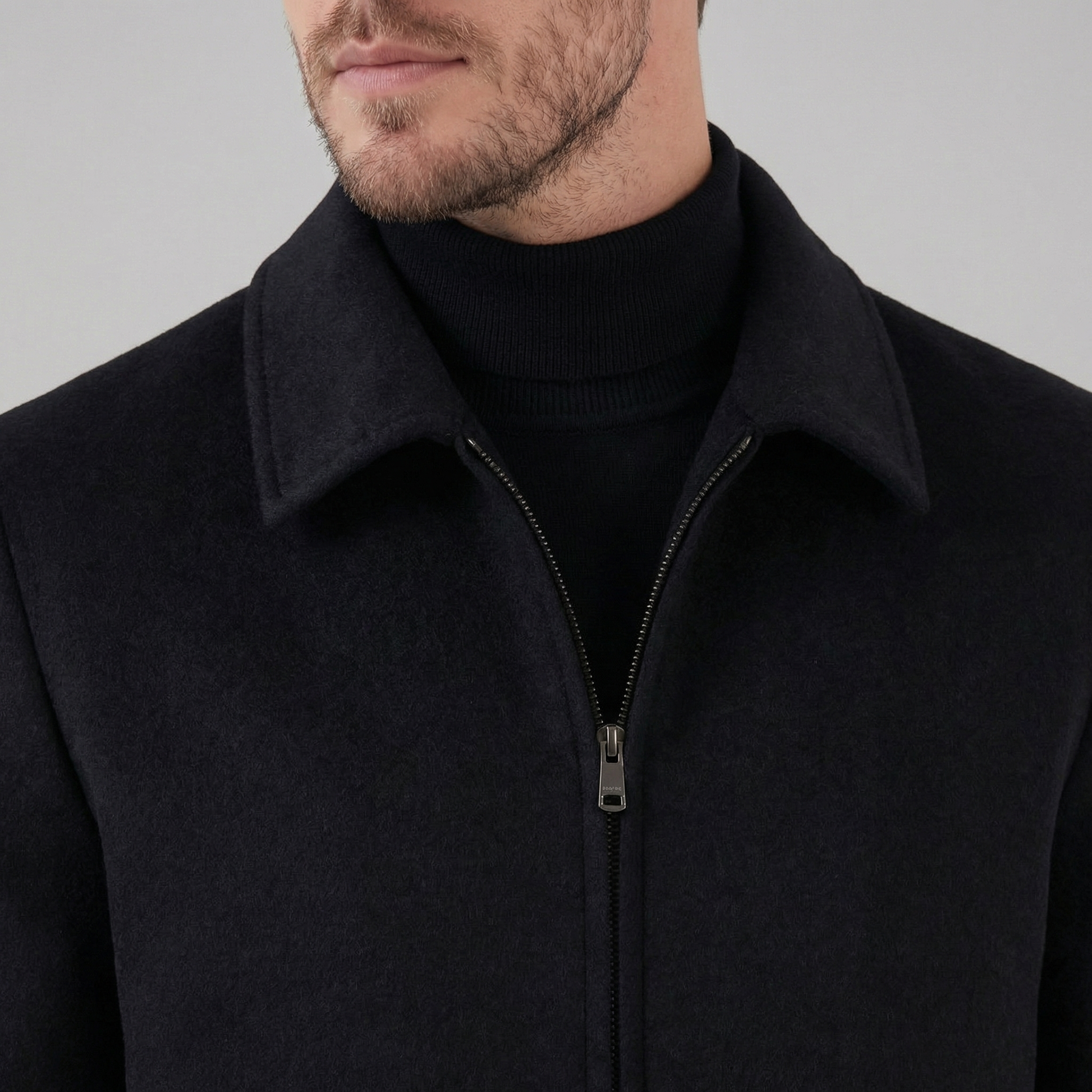 Giacca Uomo in Misto Lana Minimal con Zip