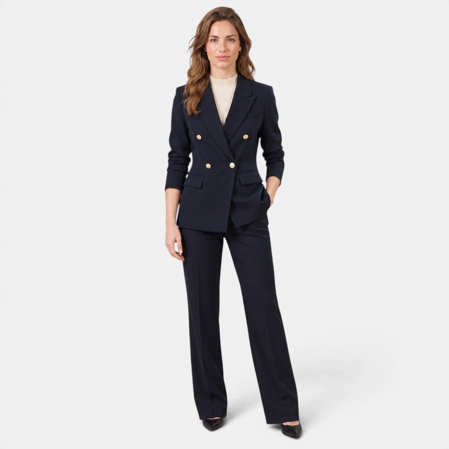 Tailleur Donna Elegante Blazer e Pantaloni Completo Due Pezzi