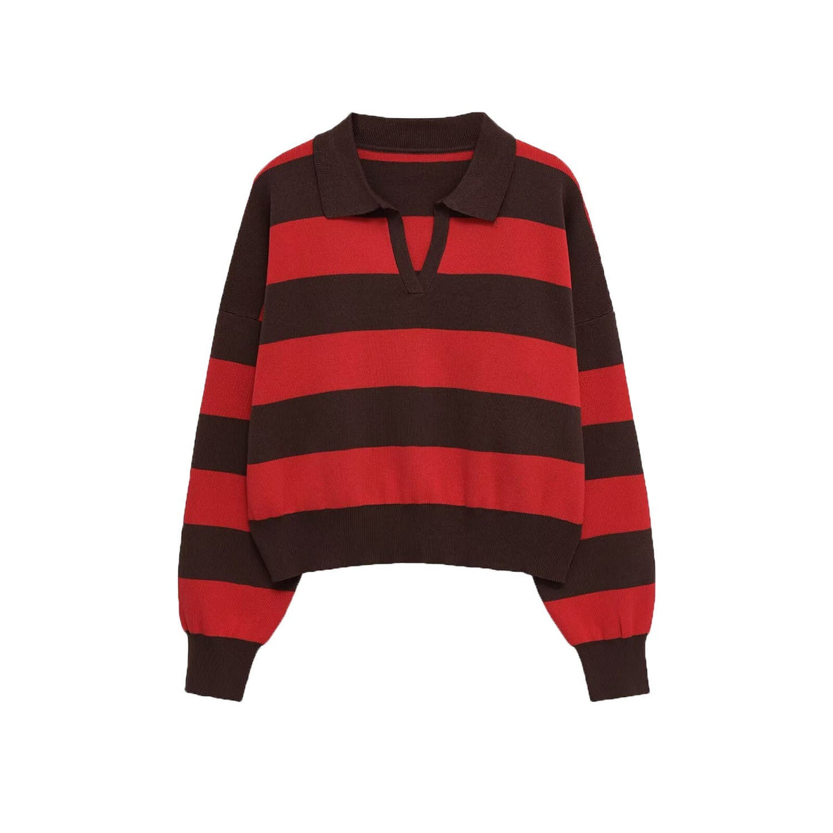 Maglione Donna Corto a Righe Girocollo