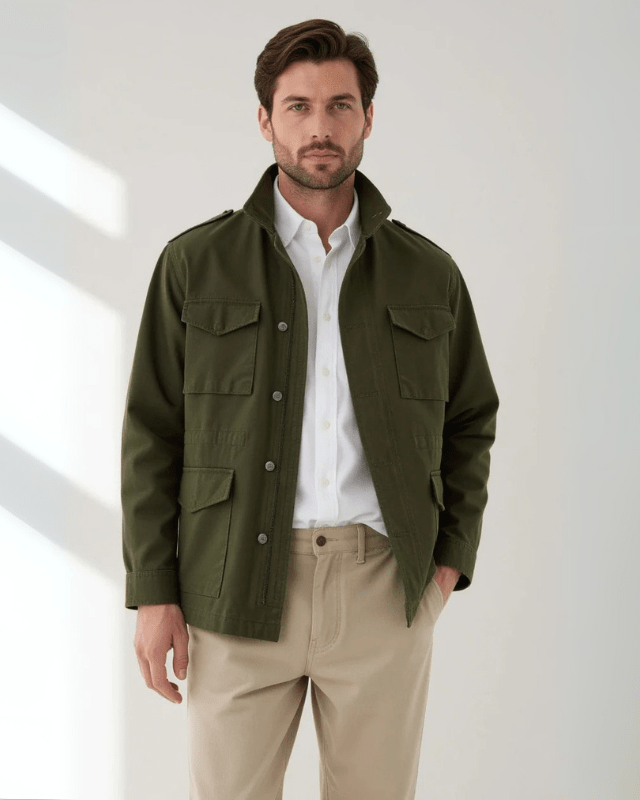 Aurazio Giacca da Campo in Cotone per Uomo