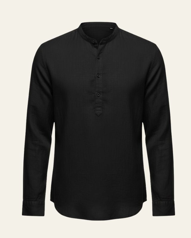 Aurazio Camicia a Collo a Banda da Uomo