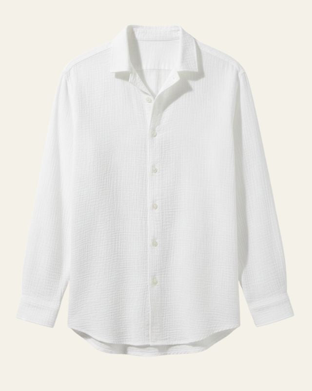 Aurazio Camicia Bottonata Testurizzata da Uomo