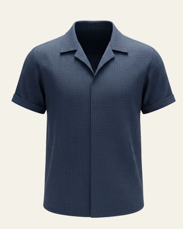 Camicia Uomo Testurizzata in Lino Ecologico Fluida