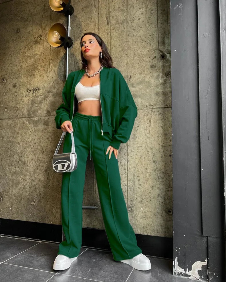 Completo Donna Tuta Oversize Morbida Felpa e Pantaloni