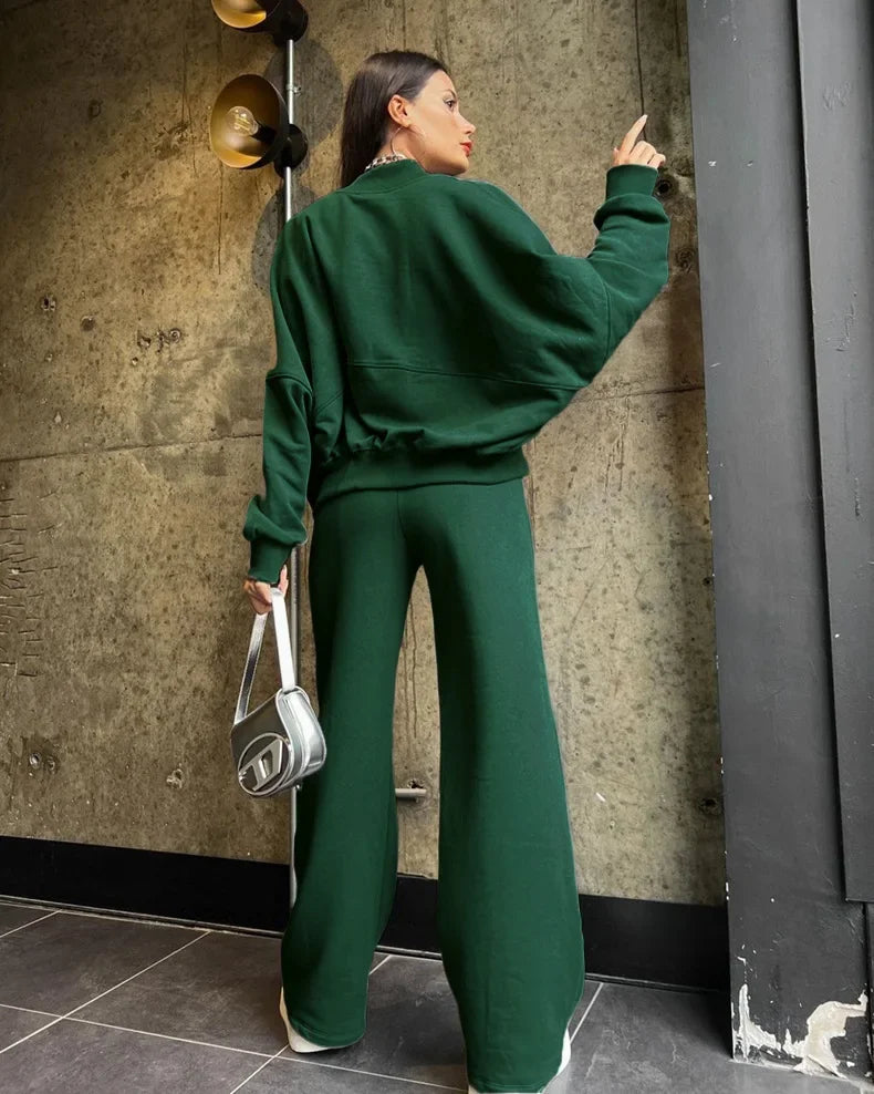 Completo Donna Tuta Oversize Morbida Felpa e Pantaloni