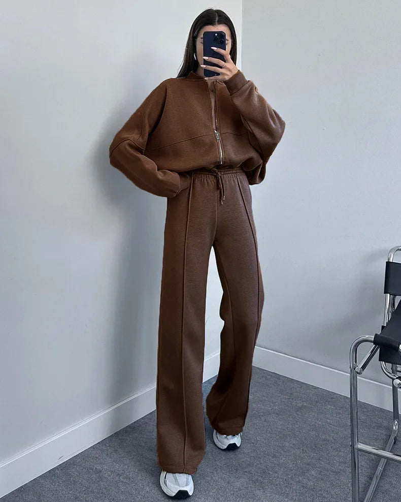 Completo Donna Tuta Oversize Morbida Felpa e Pantaloni
