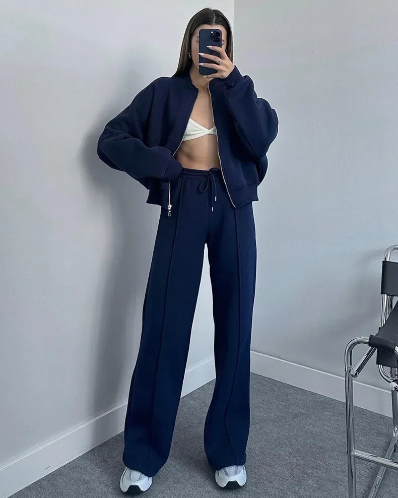 Completo Donna Tuta Oversize Morbida Felpa e Pantaloni