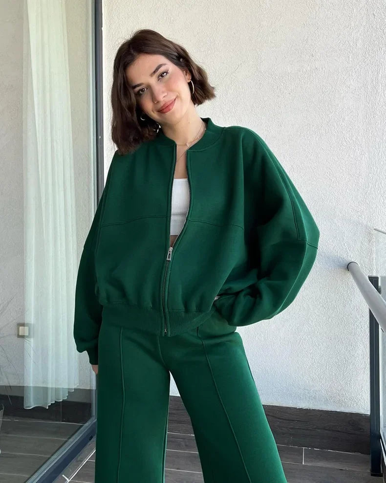 Completo Donna Tuta Oversize Morbida Felpa e Pantaloni