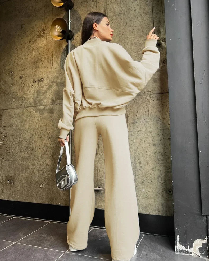 Completo Donna Tuta Oversize Morbida Felpa e Pantaloni
