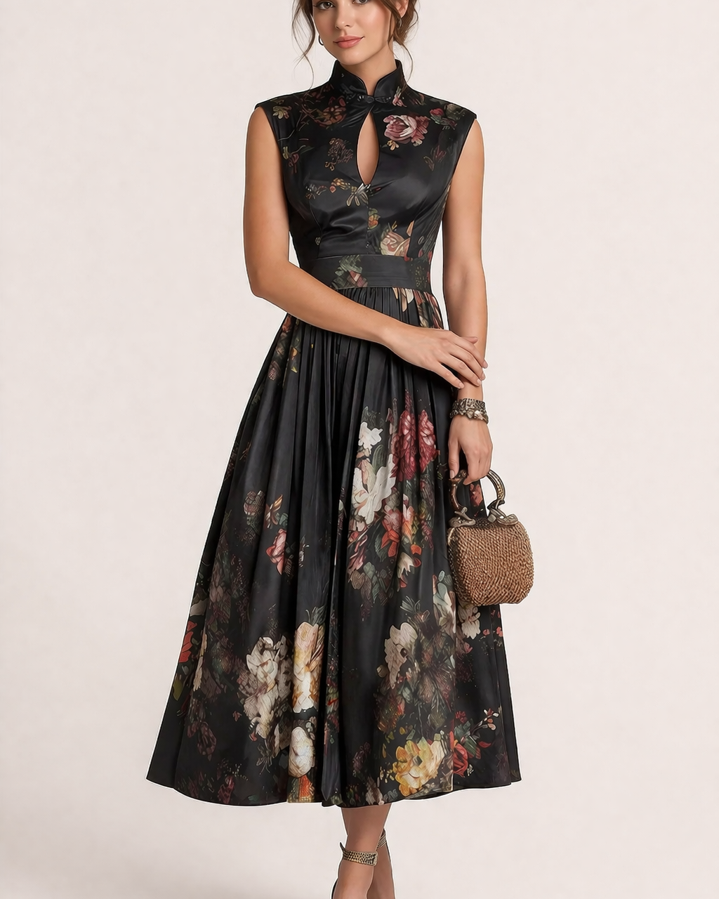 Aurazio Abito Midi Floreale da Donna