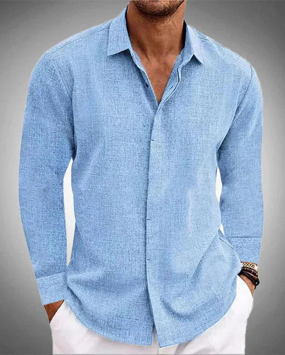 Aurazio Camicia di Tessuto Strutturato da Uomo