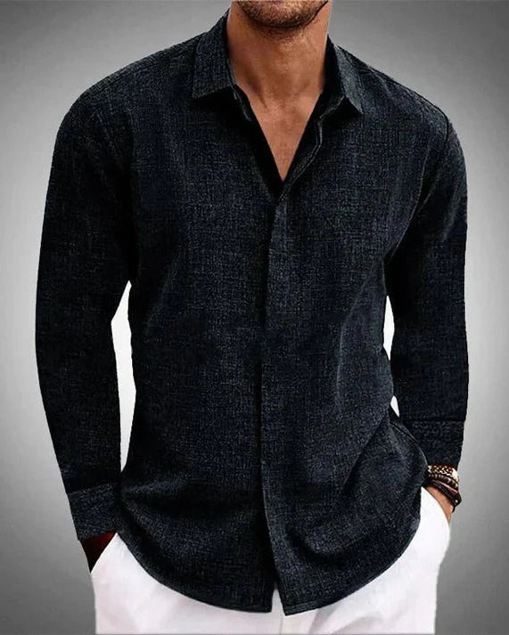 Aurazio Camicia di Tessuto Strutturato da Uomo