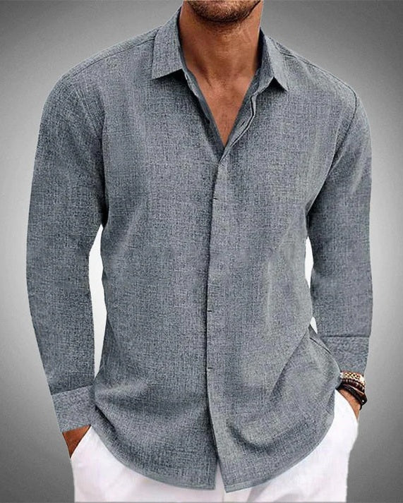 Aurazio Camicia di Tessuto Strutturato da Uomo