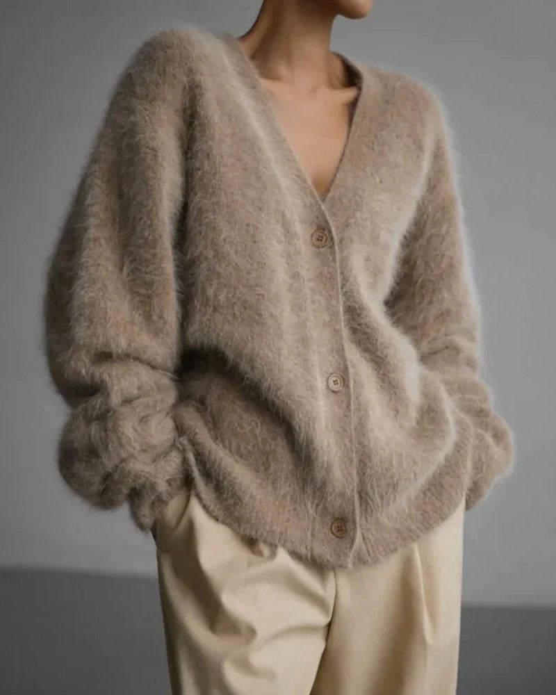 Cardigan Donna in Cashmere Lavorato a Maglia Morbido Caldo