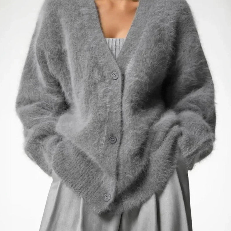 Cardigan Donna in Cashmere Lavorato a Maglia Morbido Caldo