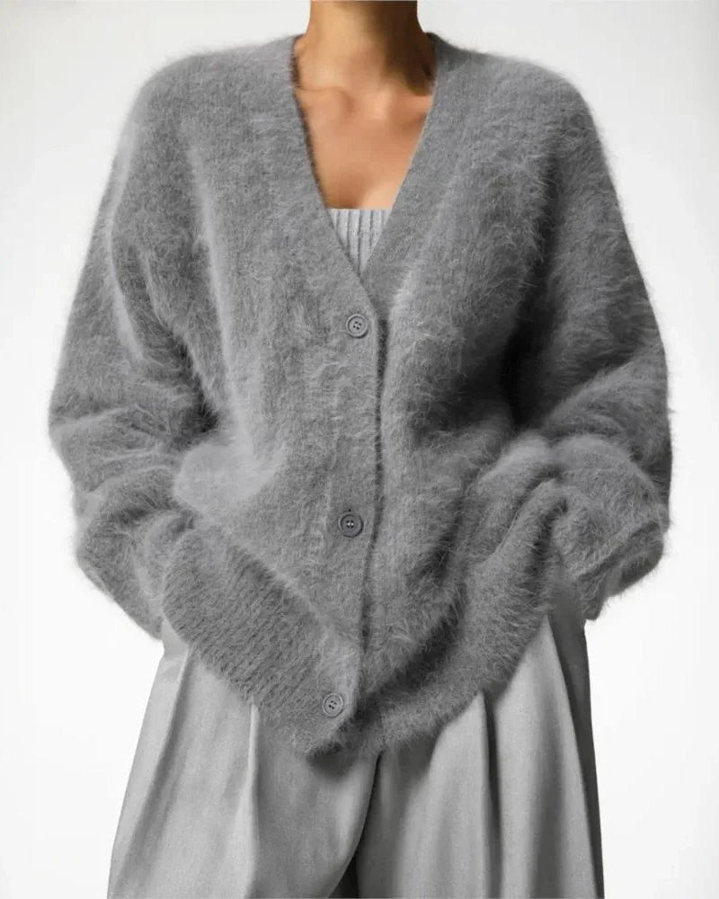 Cardigan Donna in Cashmere Lavorato a Maglia Morbido Caldo