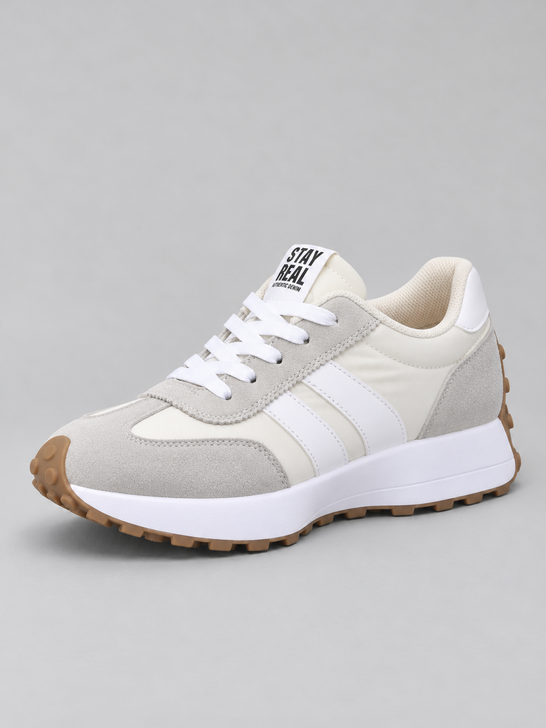 Sneakers Donna Chunky Effetto Camoscio Stile Vintage Sportive