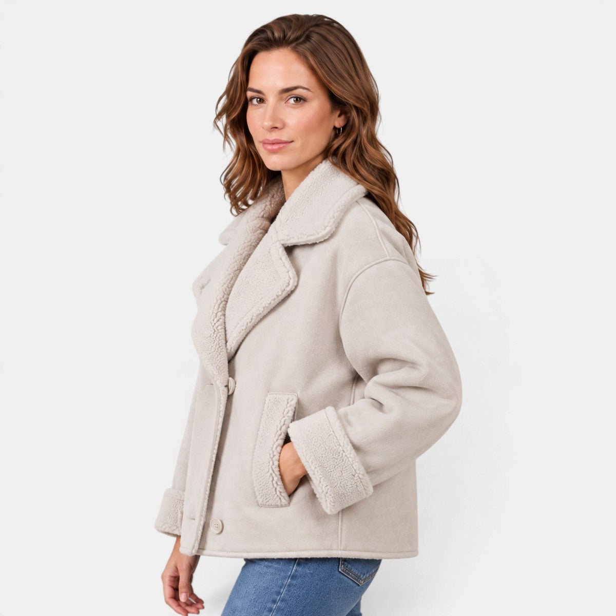 Cappotto Donna in Pelliccia Sintetica Oversize Elegante