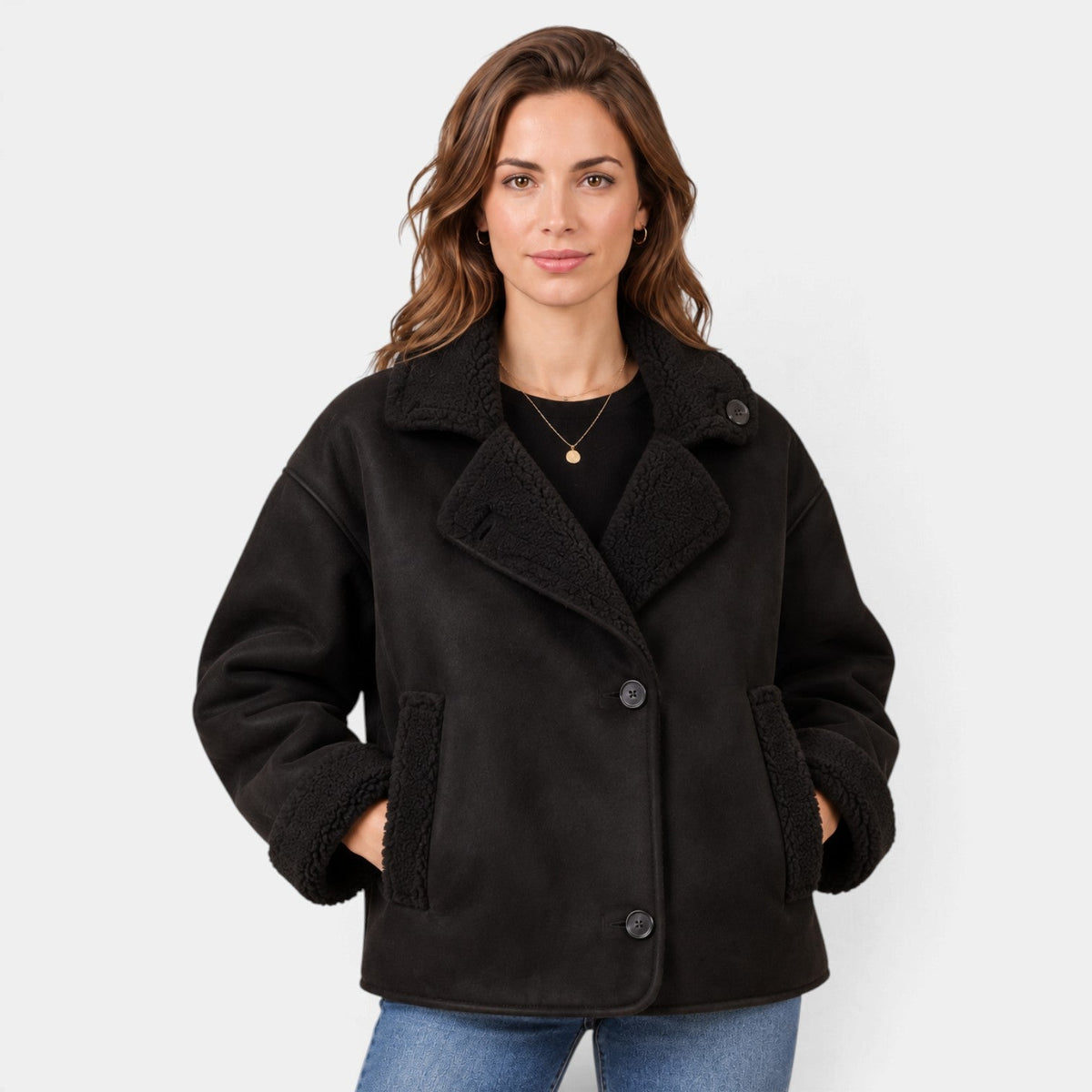Cappotto Donna in Pelliccia Sintetica Oversize Elegante