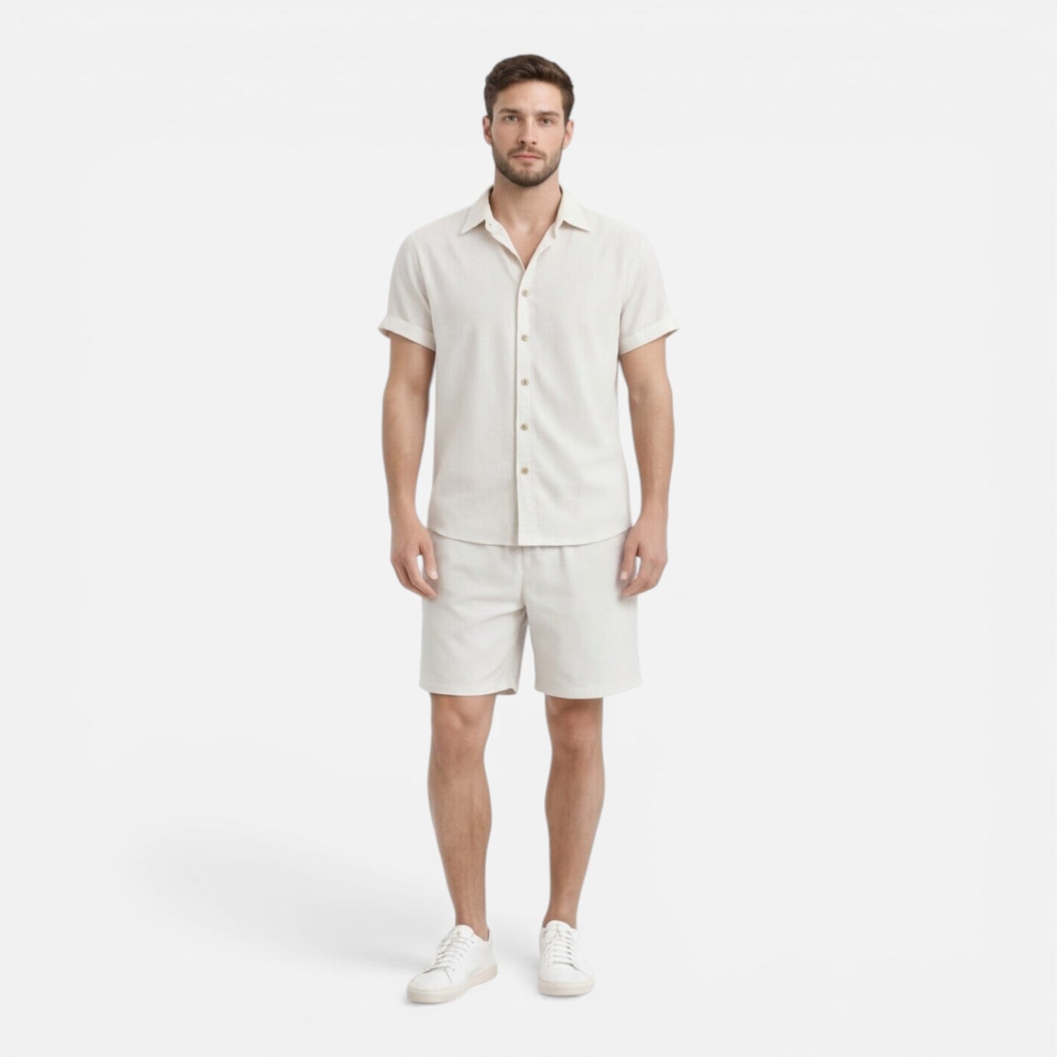 Completo Uomo Camicia e Shorts Leggero Estivo Co-Ord