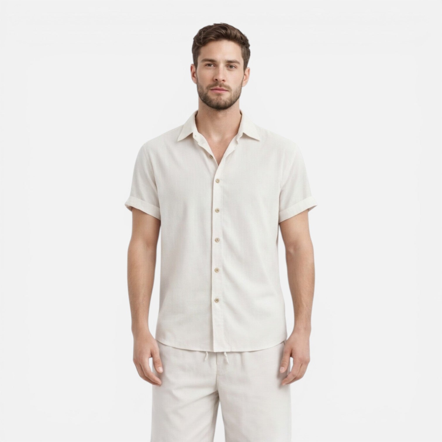 Completo Uomo Camicia e Shorts Leggero Estivo Co-Ord